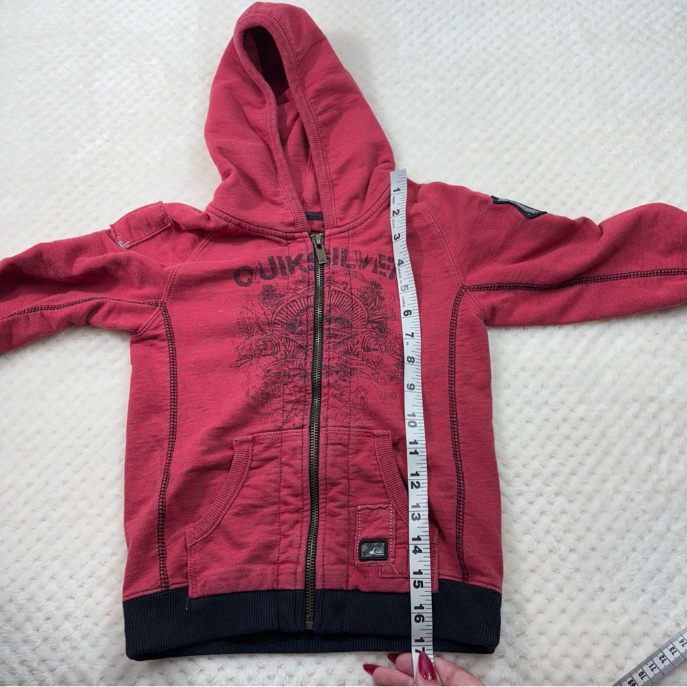 Quiksilver Vintage Y2K Grunge Graphic Full Zip Fleece Jacket Hoodie Youth 3T 00s - Picture 11 of 11